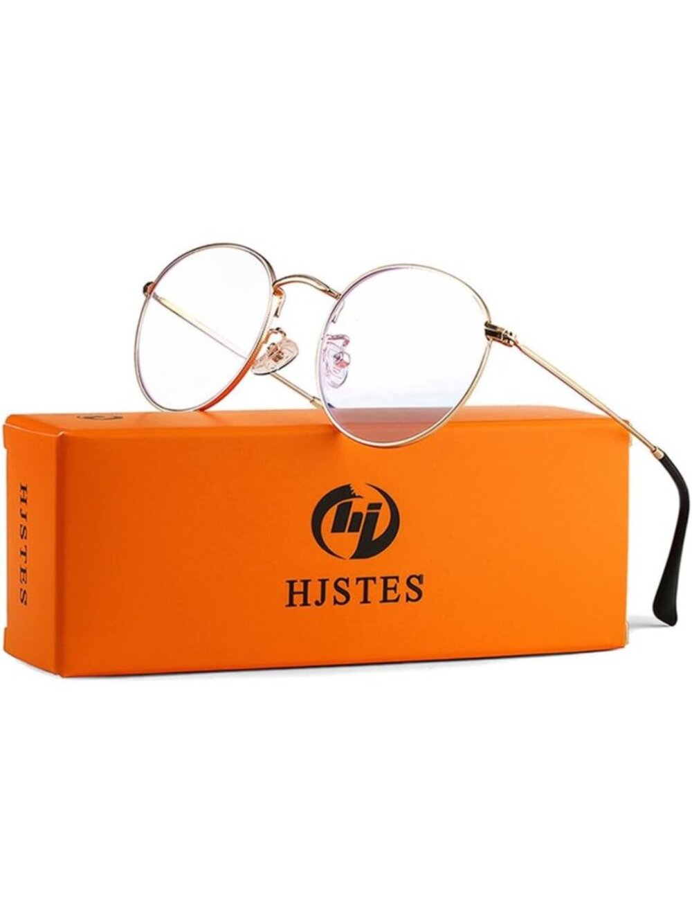Retro Round Blue Light Glasses for Women & Men - Clear Lens Metal Frame Eyewear